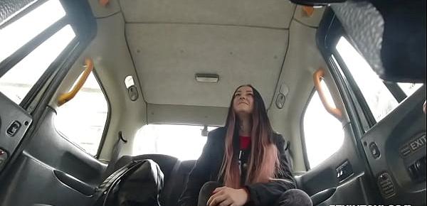 Brunette Sexy Horny Jenny Picked Up In Taxi and Hammered By Hunky Driver