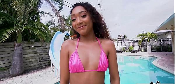 Sexy Black Girl Fucked By Pool
