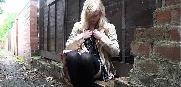 Blonde Babe Satine Spark Masturbates In A Park And Public Nudity Of Young